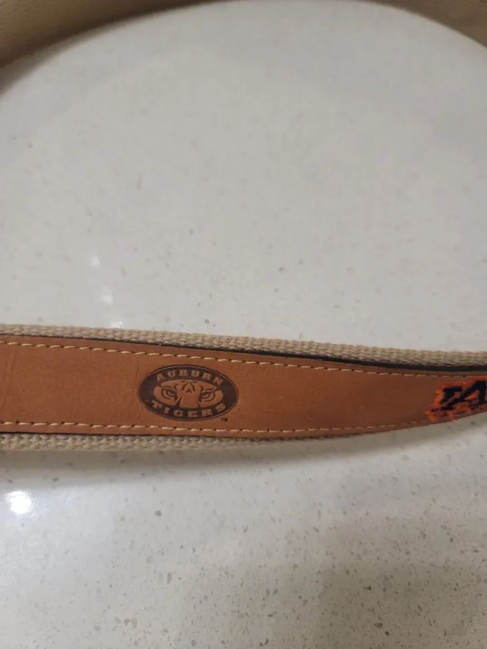 Zep Pro Leather Canvas Belt Embroidery Auburn Tigers Brown Men's 40 USA